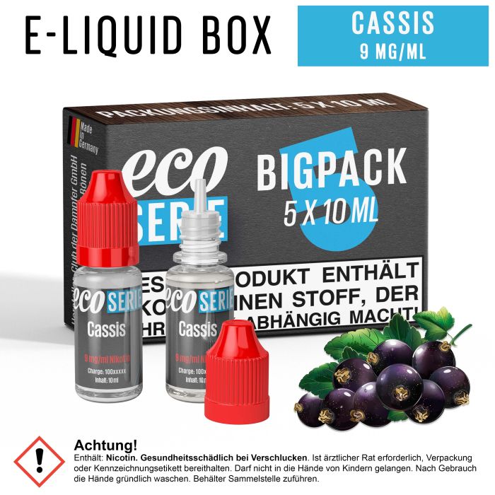 ECO-Liquids Cassis (5x10 ml - 9 mg/ml Nikotin)