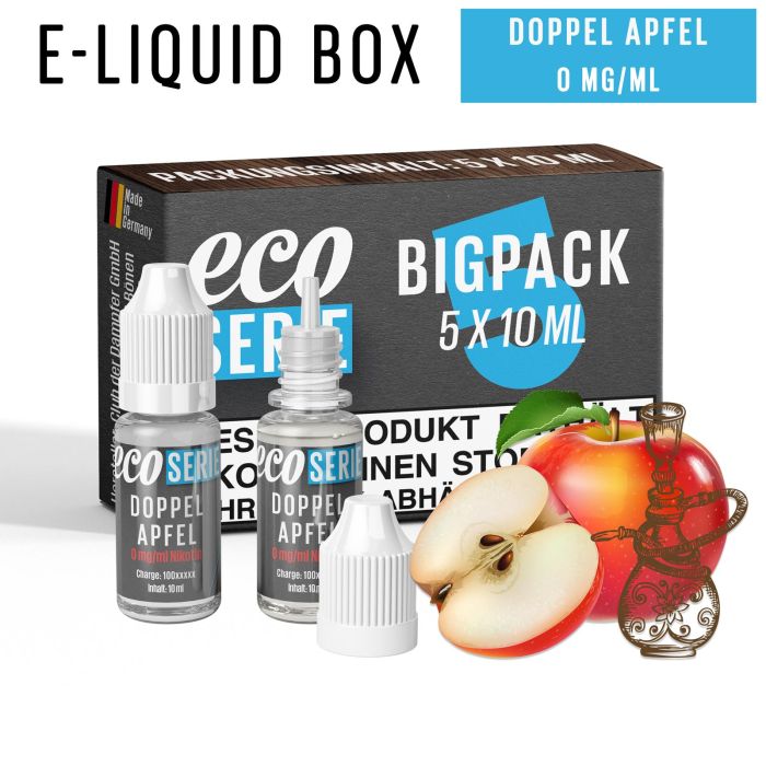 ECO-Liquids Doppel Apfel (5x10 ml - 0 mg/ml Nikotin)