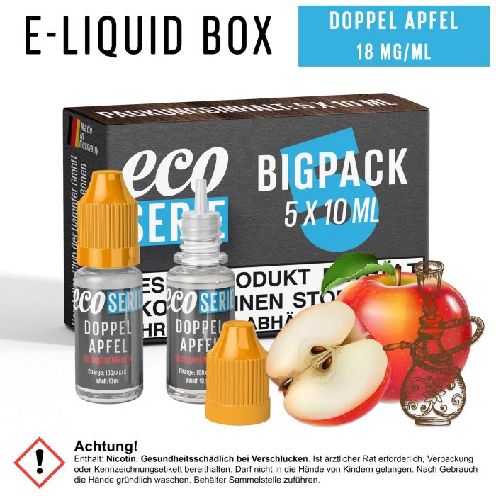 ECO-Liquids Doppel Apfel (5x10 ml - 18 mg/ml Nikotin)
