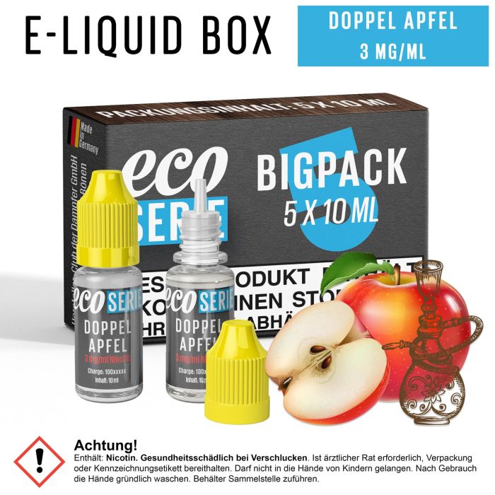 ECO-Liquids Doppel Apfel (5x10 ml - 3 mg/ml Nikotin)