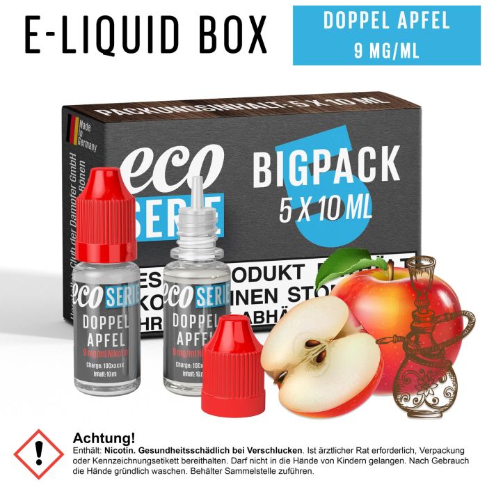 ECO-Liquids Doppel Apfel (5x10 ml - 9 mg/ml Nikotin)