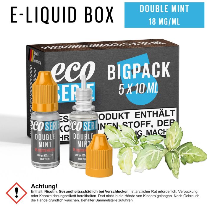 ECO-Liquids Double Mint (5x10 ml - 18 mg/ml Nikotin)