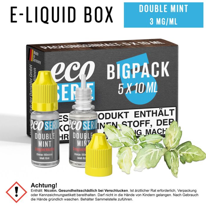 ECO-Liquids Double Mint (5x10 ml - 3 mg/ml Nikotin)