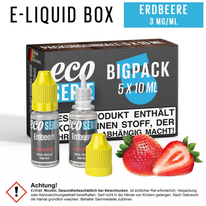 ECO-Liquids Erdbeere (5x10 ml - 3 mg/ml Nikotin)
