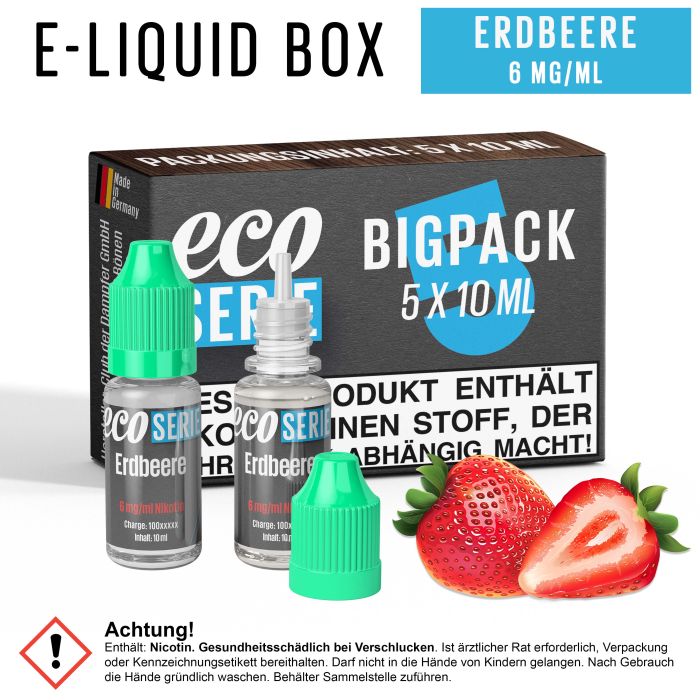 ECO-Liquids Erdbeere (5x10 ml - 6 mg/ml Nikotin)
