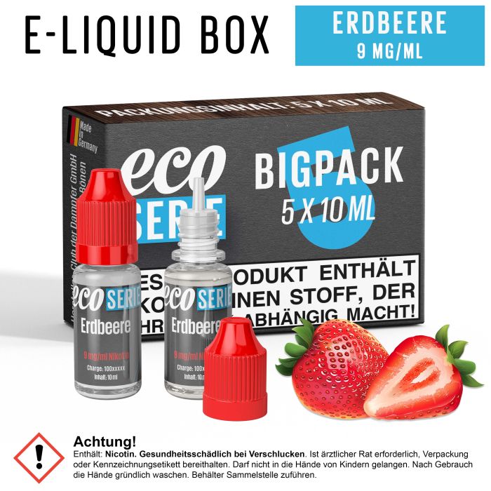 ECO-Liquids Erdbeere (5x10 ml - 9 mg/ml Nikotin)