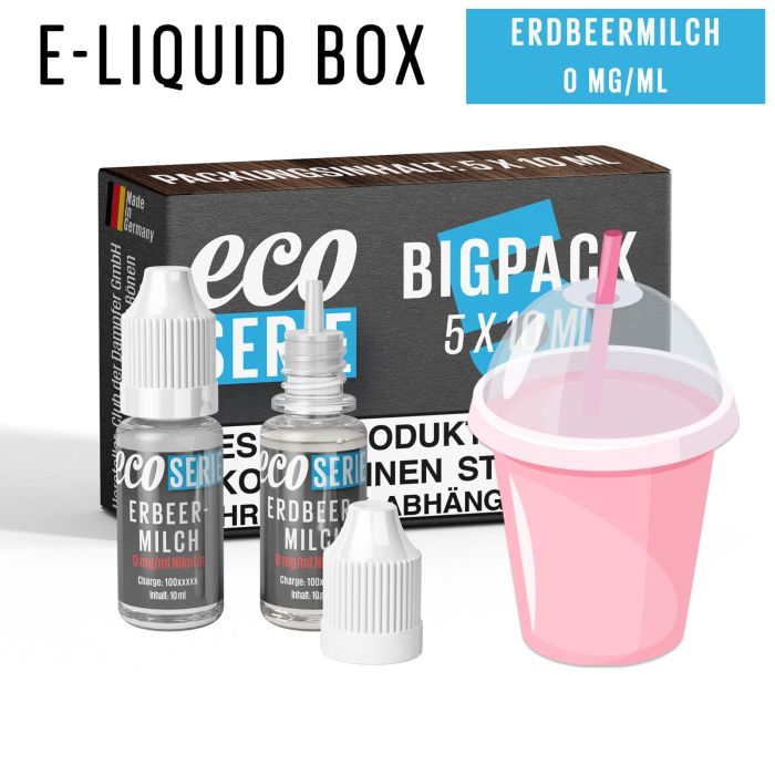 ECO-Liquids Erdbeermilch (5x10 ml - 0 mg/ml Nikotin)