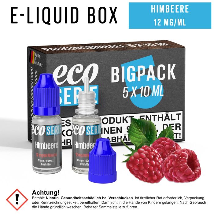 ECO-Liquids Himbeere (5x10 ml - 12 mg/ml Nikotin)