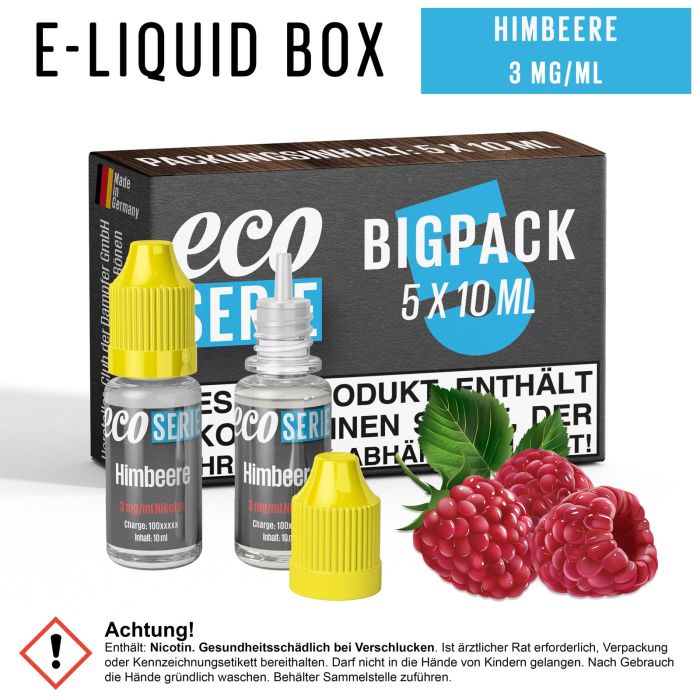 ECO-Liquids Himbeere (5x10 ml - 3 mg/ml Nikotin)