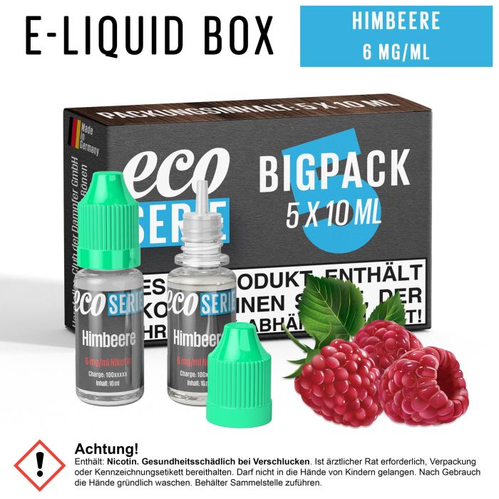 ECO-Liquids Himbeere (5x10 ml - 6 mg/ml Nikotin)