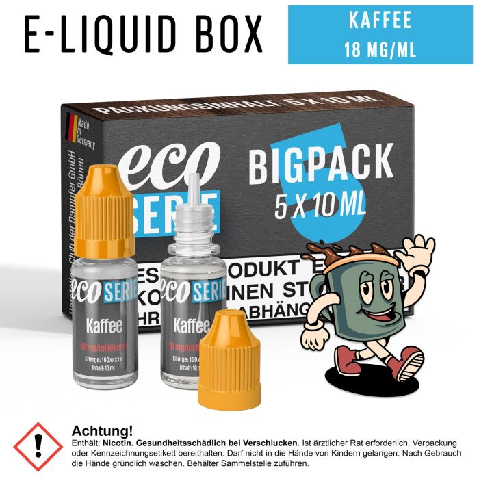 ECO-Liquids Kaffee Arabica (5x10 ml - 18 mg/ml Nikotin)