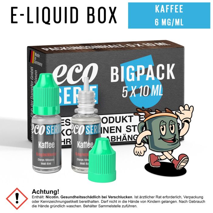 ECO-Liquids Kaffee Arabica (5x10 ml - 6 mg/ml Nikotin)
