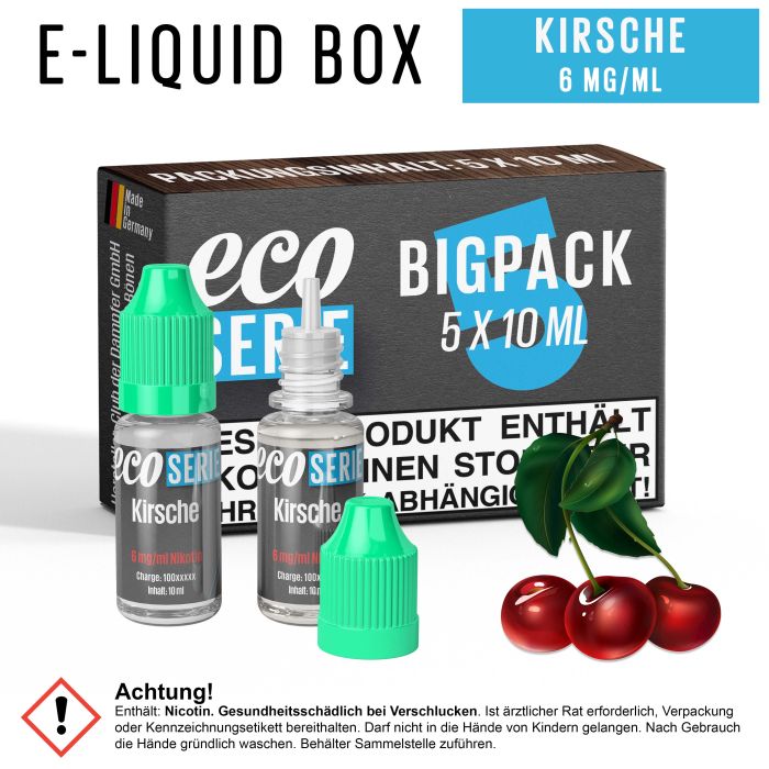 ECO-Liquids Kirsche (5x10 ml - 6 mg/ml Nikotin)