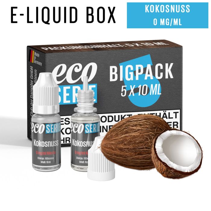 ECO-Liquids Kokosnuss (5x10 ml - 0 mg/ml Nikotin)