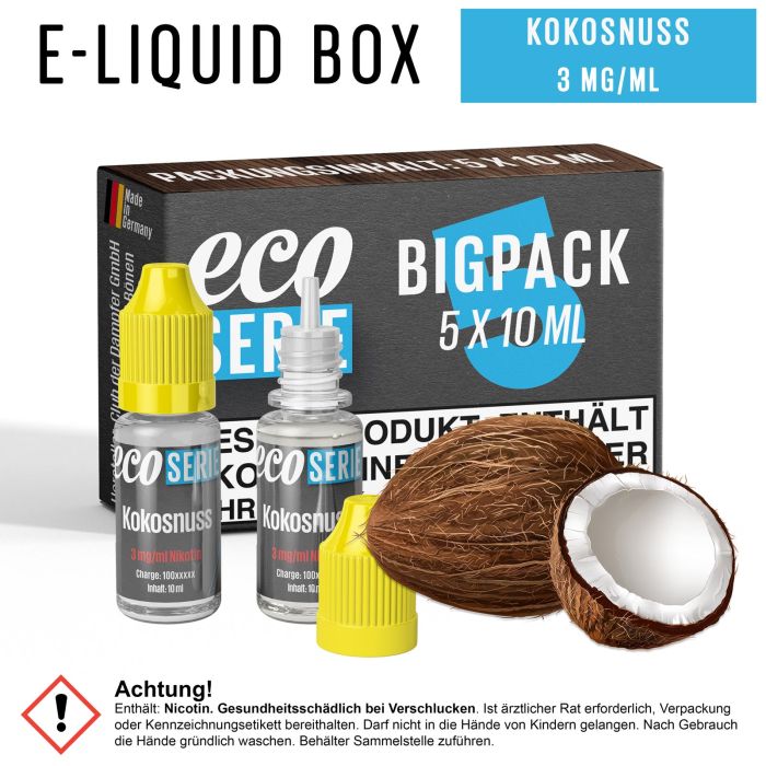 ECO-Liquids Kokosnuss (5x10 ml - 3 mg/ml Nikotin)