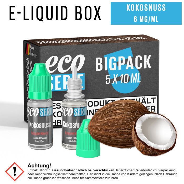 ECO-Liquids Kokosnuss (5x10 ml - 6 mg/ml Nikotin)