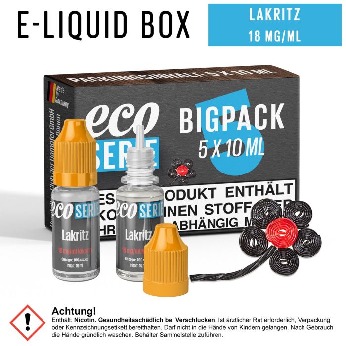 ECO-Liquids Lakritz (5x10 ml - 18 mg/ml Nikotin)