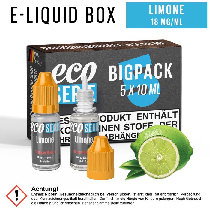 ECO-Liquids Limone (5x10 ml - 18 mg/ml Nikotin)