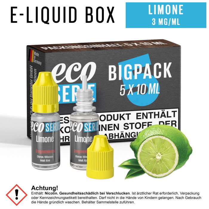 ECO-Liquids Limone (5x10 ml - 3 mg/ml Nikotin)