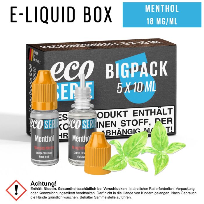 ECO-Liquids Menthol (5x10 ml - 18 mg/ml Nikotin)