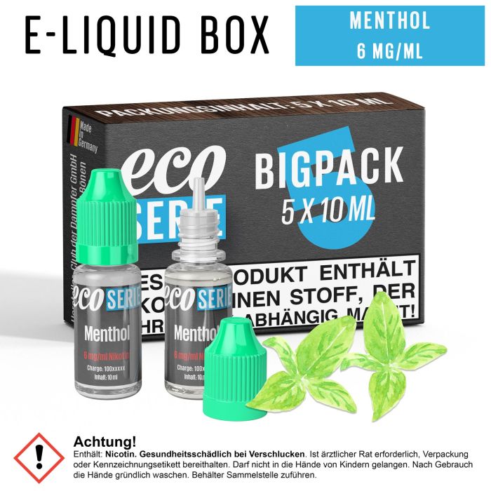 ECO-Liquids Menthol (5x10 ml - 6 mg/ml Nikotin)