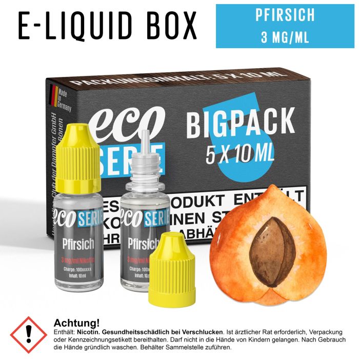 ECO-Liquids Pfirsich (5x10 ml - 3 mg/ml Nikotin)