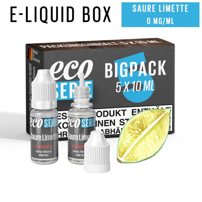 ECO-Liquids Saure Limette (5x10 ml - 0 mg/ml Nikotin)