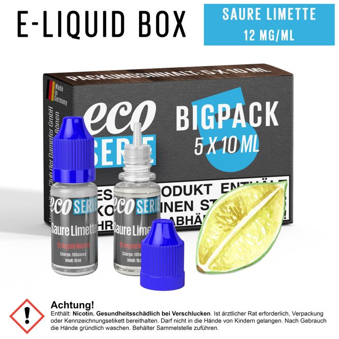 ECO-Liquids Saure Limette (5x10 ml - 12 mg/ml Nikotin)