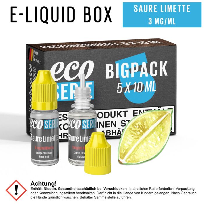 ECO-Liquids Saure Limette (5x10 ml - 3 mg/ml Nikotin)