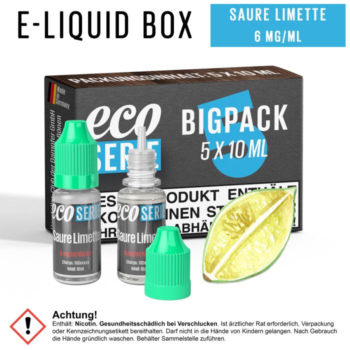 ECO-Liquids Saure Limette (5x10 ml - 6 mg/ml Nikotin)