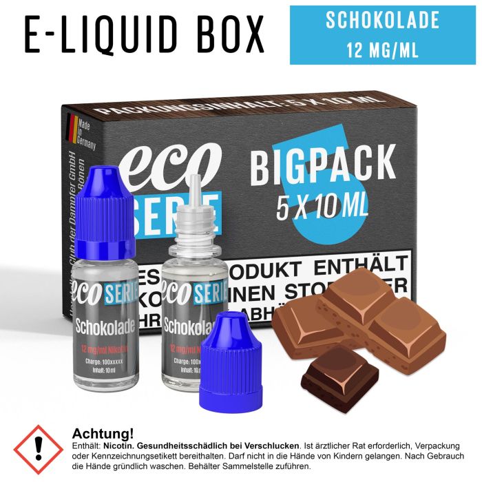 ECO-Liquids Schokolade (5x10 ml - 12 mg/ml Nikotin)