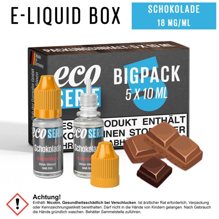 ECO-Liquids Schokolade (5x10 ml - 18 mg/ml Nikotin)