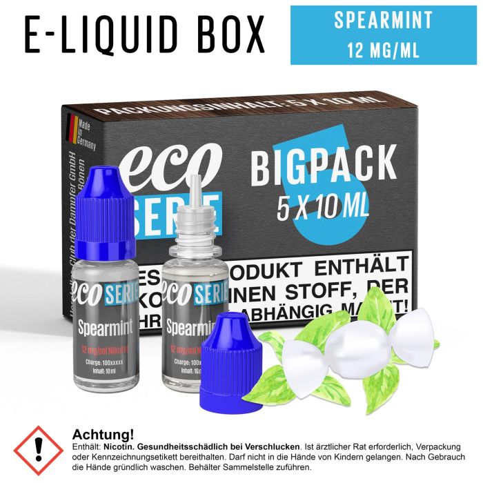 ECO-Liquids Spearmint (5x10 ml - 12 mg/ml Nikotin)