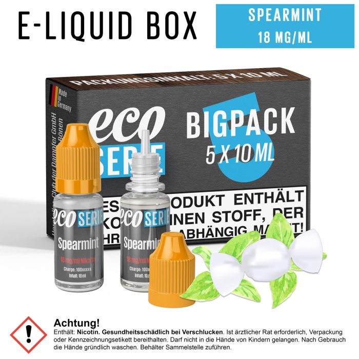 ECO-Liquids Spearmint (5x10 ml - 18 mg/ml Nikotin)