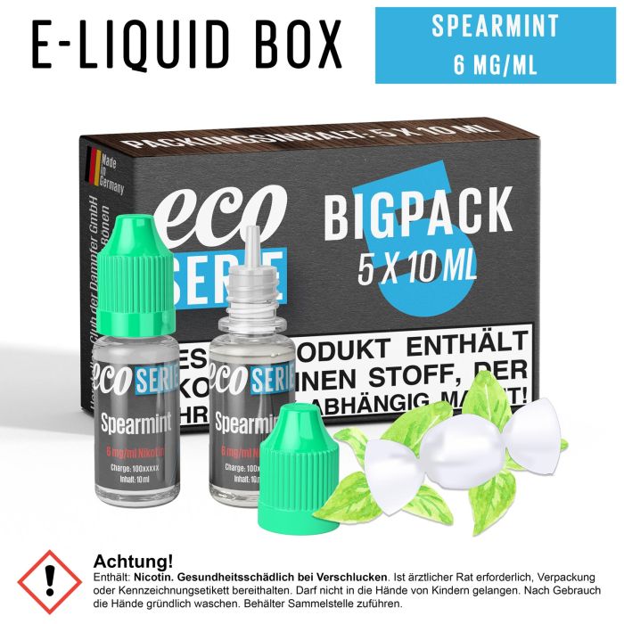 ECO-Liquids Spearmint (5x10 ml - 6 mg/ml Nikotin)