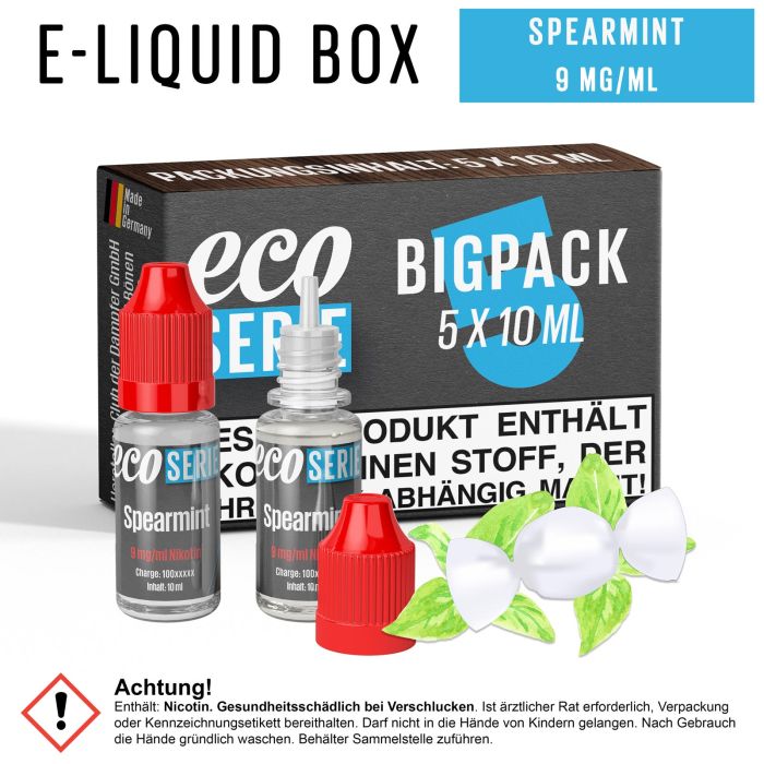 ECO-Liquids Spearmint (5x10 ml - 9 mg/ml Nikotin)