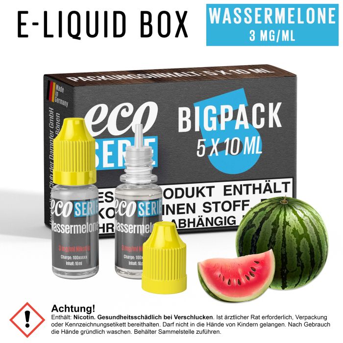 ECO-Liquids Wassermelone (5x10 ml - 3 mg/ml Nikotin)