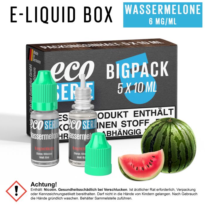 ECO-Liquids Wassermelone (5x10 ml - 6 mg/ml Nikotin)