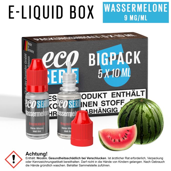 ECO-Liquids Wassermelone (5x10 ml - 9 mg/ml Nikotin)