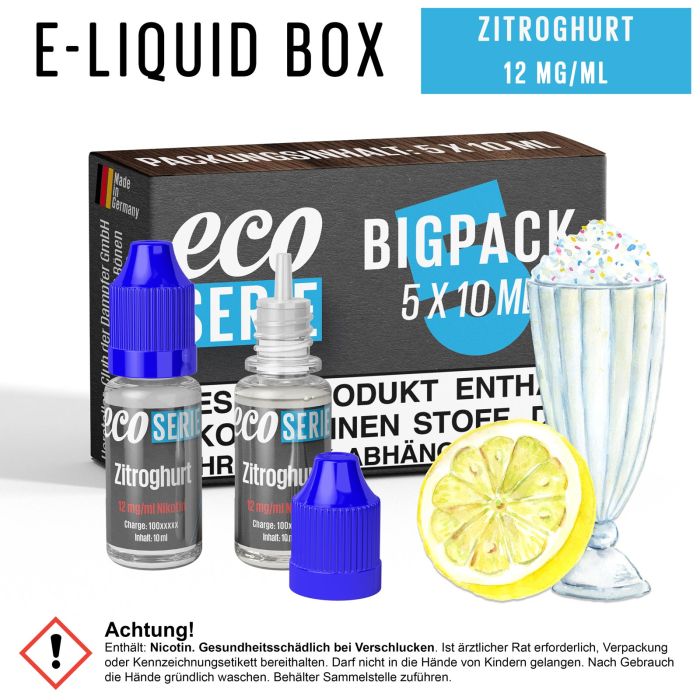 ECO-Liquids Zitroghurt (5x10 ml - 12 mg/ml Nikotin)