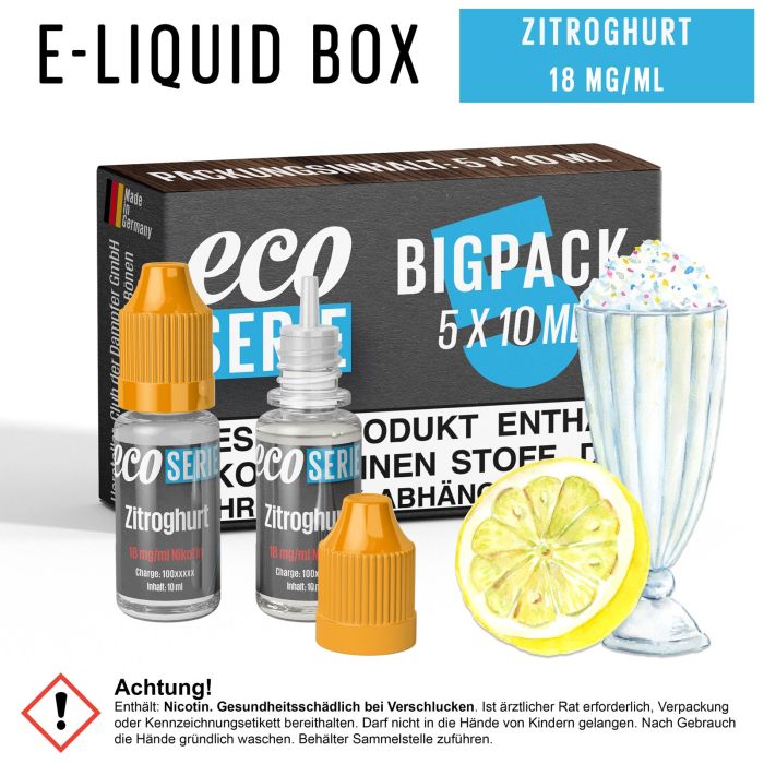 ECO-Liquids Zitroghurt (5x10 ml - 18 mg/ml Nikotin)