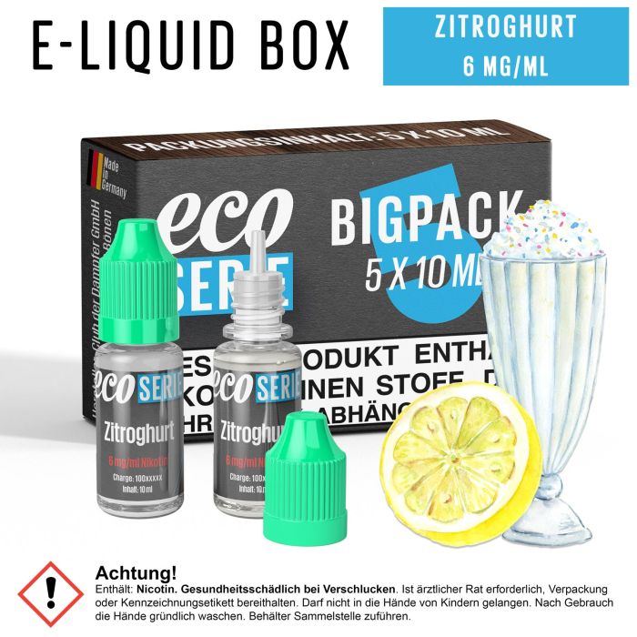 ECO-Liquids Zitroghurt (5x10 ml - 6 mg/ml Nikotin)