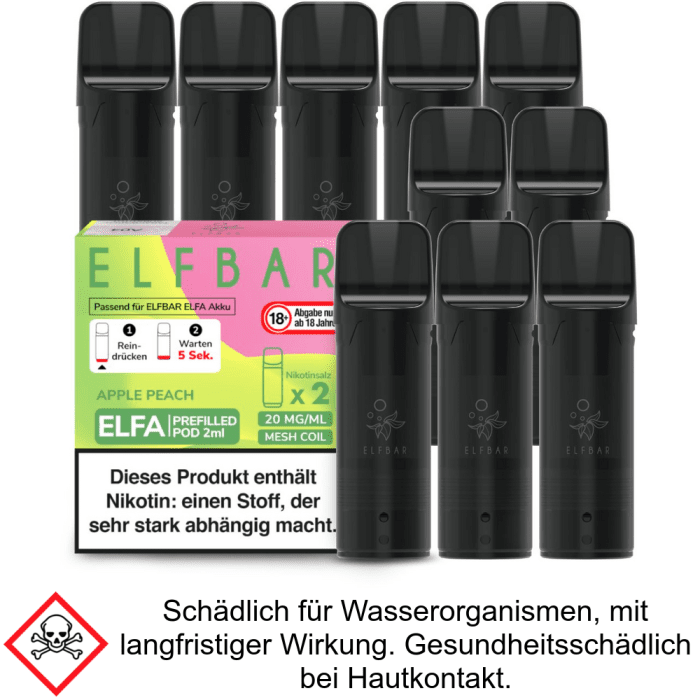 Elfa Liquid Pod Apple Peach 20 mg (5x2 Stück) - Elf Bar