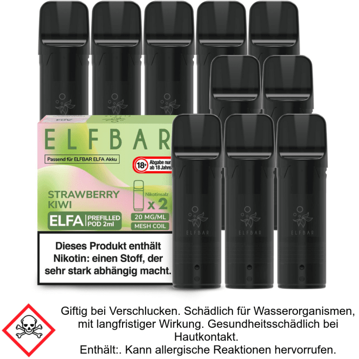 Elfa Liquid Pod Strawberry Kiwi 20 mg (5x2 Stück) - Elf Bar