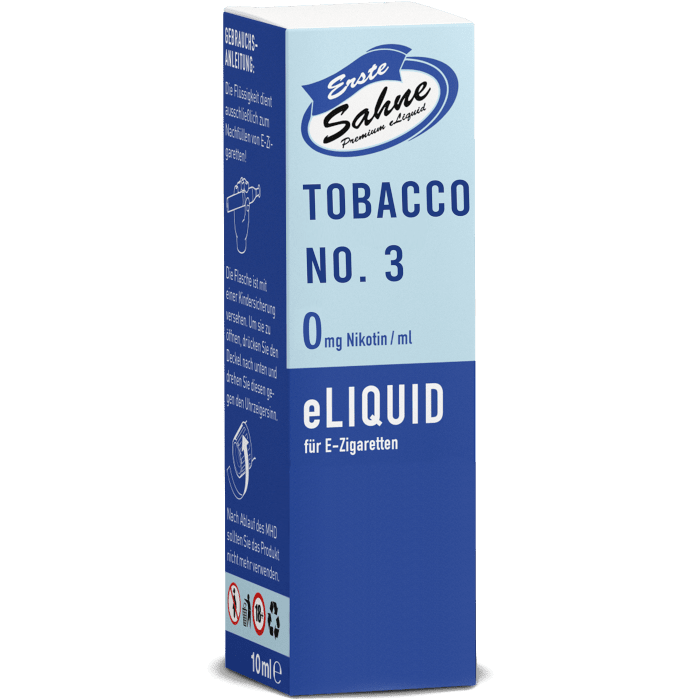 Erste Sahne - Tobacco No.3 - E-Zigaretten Liquid 12 mg/ml