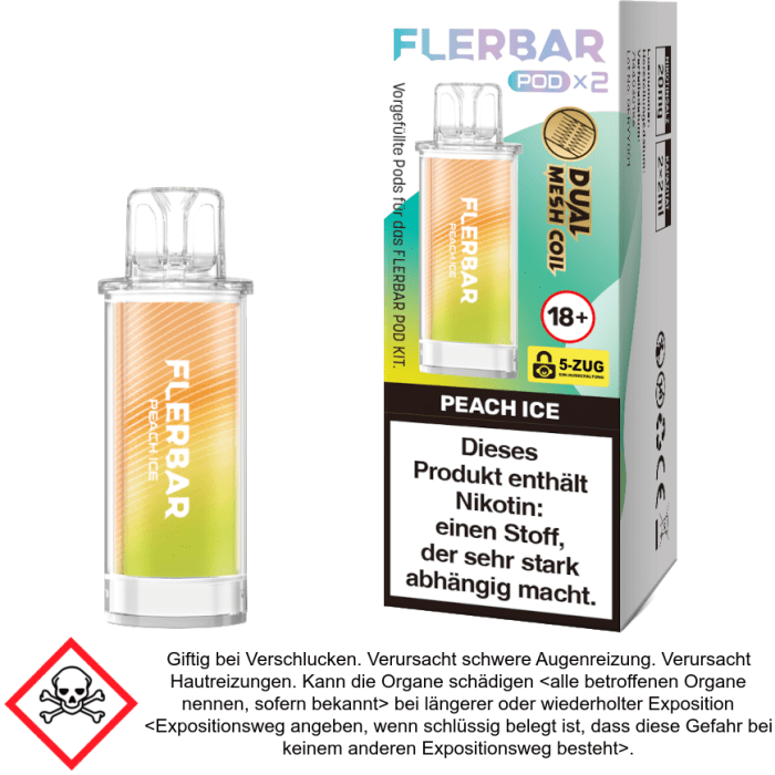 Flerbar Pod Peach Ice 20 mg/ml (2 Stück pro Packung)