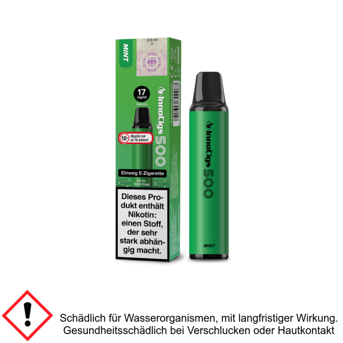 InnoCigs 500 Einweg E-Zigarette - Mint 17 mg/ml