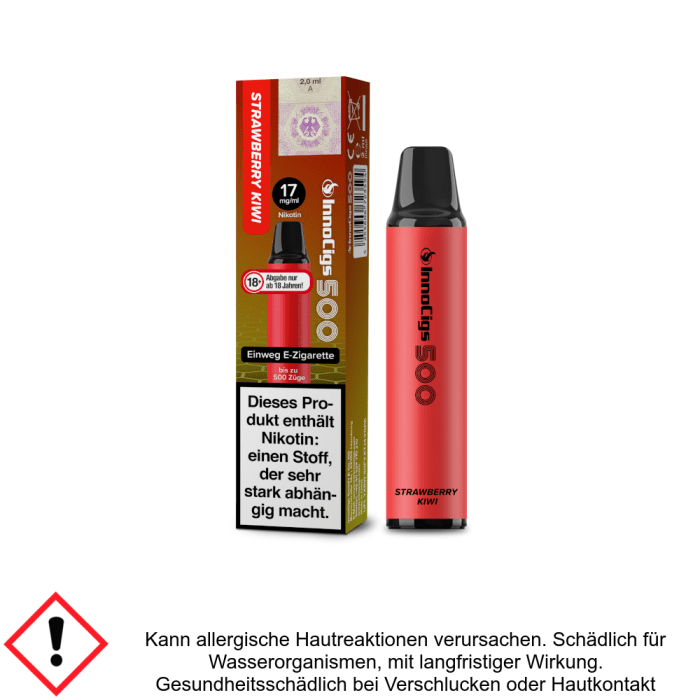 InnoCigs 500 Einweg E-Zigarette Strawberry Kiwi 17mg/ml