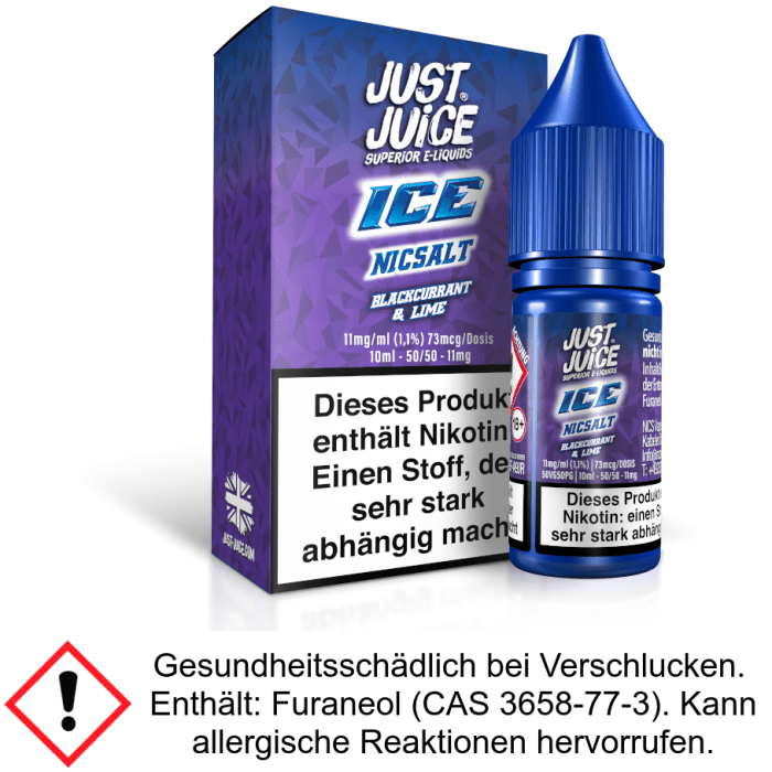 Just Juice - Blackcurrant & Lime Ice - Nikotinsalz Liquid 11 mg/ml