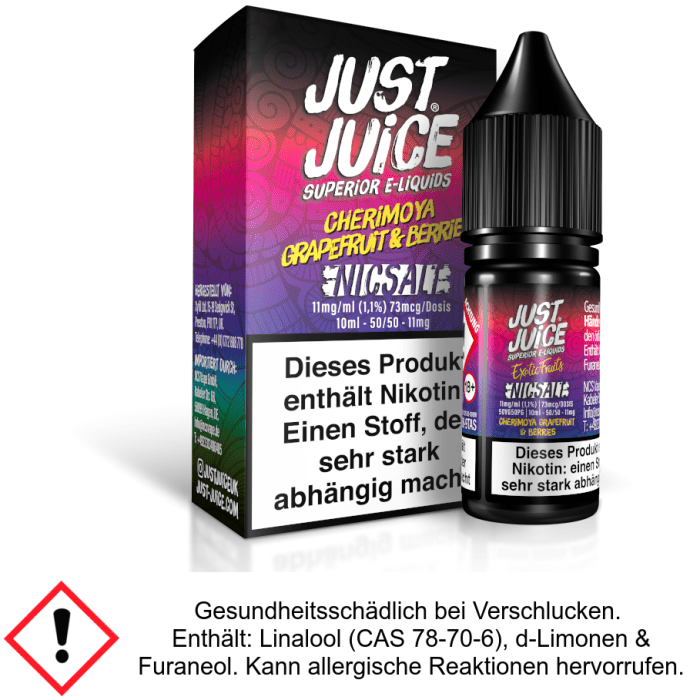 Just Juice - Cherimoya Grapefruit & Berries - Nikotinsalz Liquid 11 mg/ml